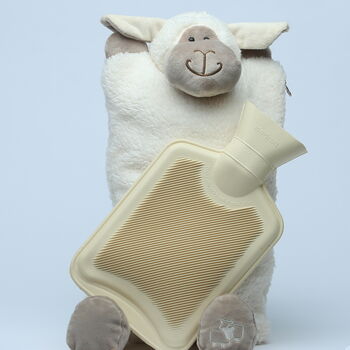 Sheep Cover And Hot Water Bottle With Engraved Heart, 6 of 10