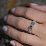 Pink Or Green Tourmaline October Birthstone Ring In Textured Sterling Silver, thumbnail 3 of 12