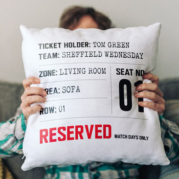 Match Day Seat Reservation Personalised Cushion, 9 of 10