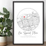 Personalised 'Our Special Place' Map Print, Anniversary Gift Print, Mother's Day Present, thumbnail 1 of 3