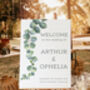 Wedding Welcome Sign Eucalyptus Green Leaf, thumbnail 3 of 5