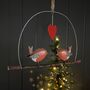 Robin Love On A Perch Hanging Decoration, thumbnail 2 of 3