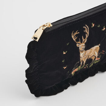 Aurora Embroidered Black Medium Pouch, 7 of 7