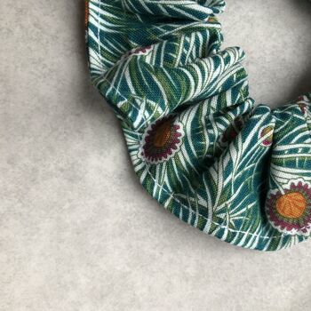 Peacock Liberty Cotton Hair Scrunchie, 2 of 2