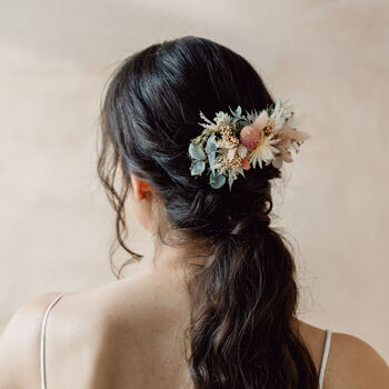 Payton Boho Dried Flower Wedding Bridal Hair Comb, 3 of 5