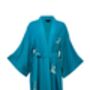 Origami And Hokusai Wave Embroidered Deep Teal Long Kimono, thumbnail 9 of 12