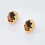 Tigers Eye 18k Gold Plated Stud Earrings, thumbnail 1 of 3