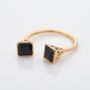 Sapphire 18k Gold Plated Square Ring, thumbnail 3 of 6