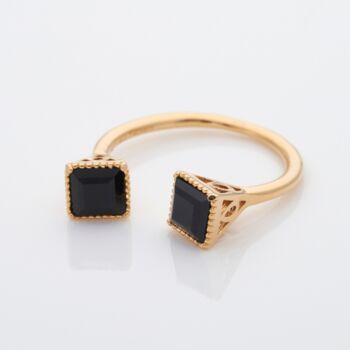 Sapphire 18k Gold Plated Square Ring, 3 of 6