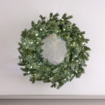 50cm Pre Lit Christmas Wreath 100 Dual Micro LED Battery Operated With Timer, 2 of 6