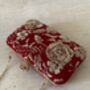 Red Handcrafted Velvet Clutch Bag, thumbnail 10 of 10