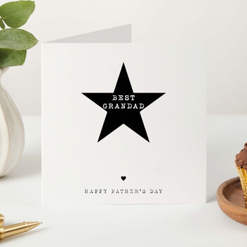 Best Daddy Dad Grandad Papa Father’s Day Card Minimalist Star Design, 3 of 7
