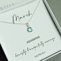Sterling Silver March Birthstone Necklace, thumbnail 2 of 5
