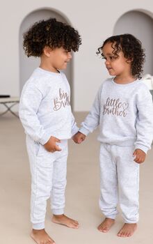 Embroidered Big/Little Sibling Sweatshirts With Heart Design Brother And Sister Available, 6 of 11