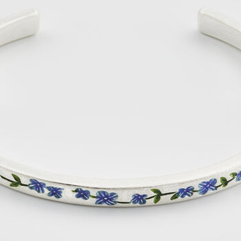 Silver Forget Me Not Bangle, 5 of 9