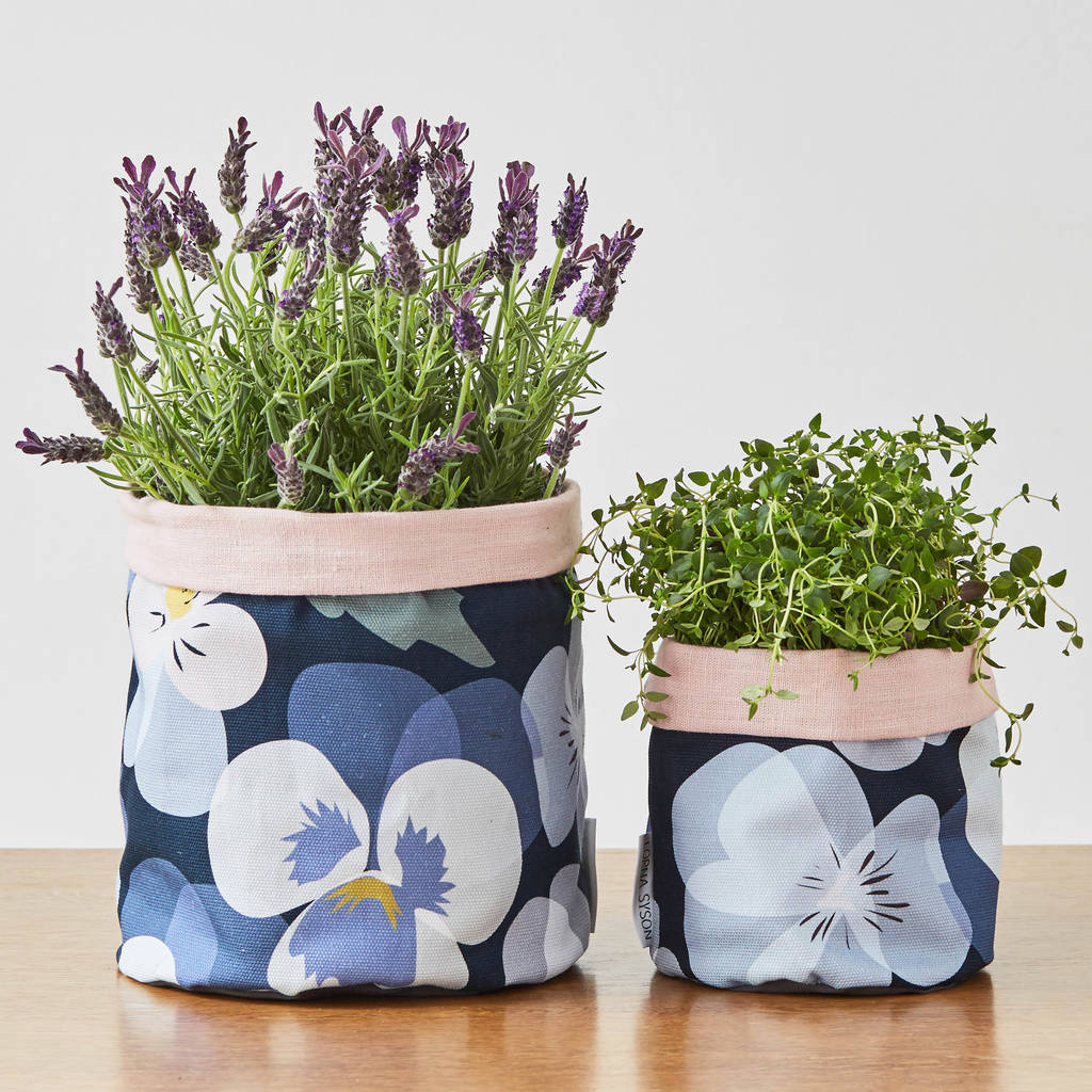fabric pot for plants or storage by lorna syson