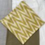 Yellow And Cream Zigzag Silk Ikat Cushion, thumbnail 8 of 8