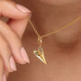 Gold Plated Paper Plane Charm Necklace, thumbnail 1 of 8