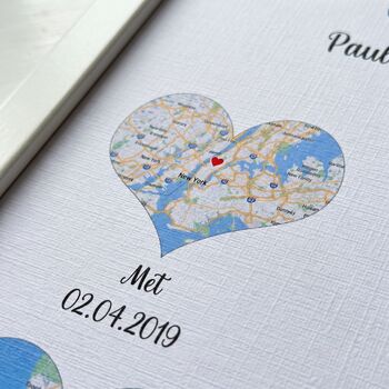 Wedding Gifts Personalised Location Maps Print Met Engaged Married, 4 of 10