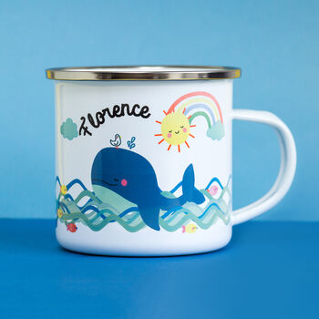 Personalised Children's Whale Enamel Mug, 5 of 7
