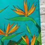 Tropical Bird Of Paradise Flower Cotton Tea Towel, thumbnail 3 of 8