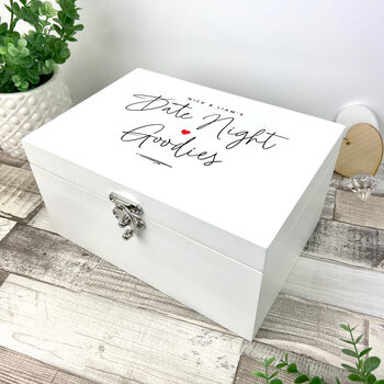 Personalised White Couples Date Night Treat Box Three Sizes, 5 of 10