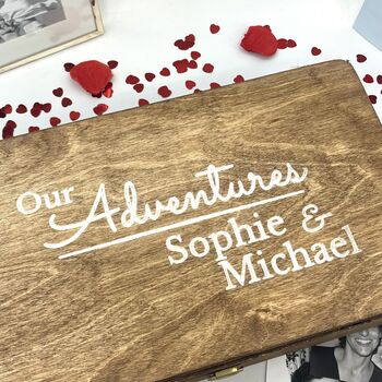 Personalised Our Adventures Wooden Keepsake Box, 2 of 11