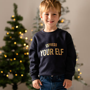 Express Your Elf Kids Christmas Jumper, 4 of 6