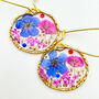 Earrings With Real Pink And Blue Flowers, thumbnail 1 of 12