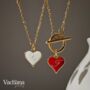 Initial Enamel Heart Necklace, thumbnail 1 of 5