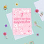 Cotton Floral 2nd Anniversary Card, thumbnail 1 of 2