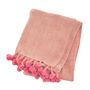Pink Herringbone Cotton Blanket Throw, thumbnail 2 of 3