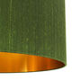 Moss Green Silk Lampshades With Copper Or Gold Lining, thumbnail 2 of 11