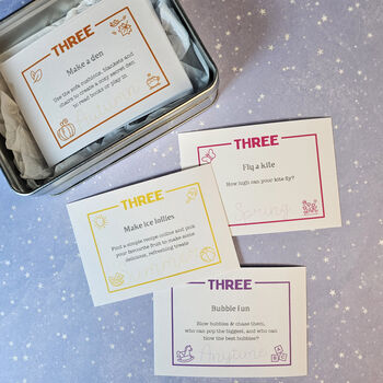 Personalised 3rd Birthday Activity Ideas Tin, 3 of 7