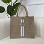 Personalised Square Stripe Jute Tote Bag, thumbnail 2 of 8