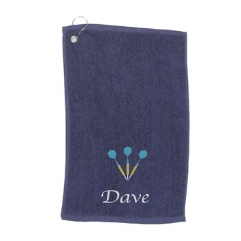 Embroidered Darts Towel With Name And Carabina, 5 of 7