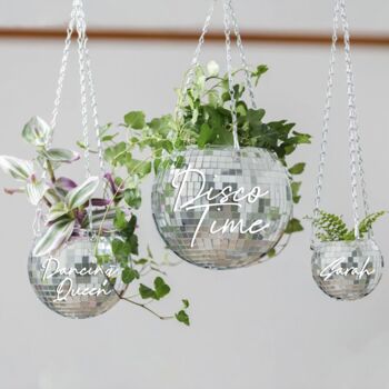 Personalised Disco Ball Hanging Planter, 3 of 10