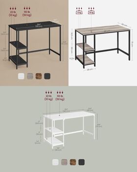 Computer Desk With Shelves Left Or Right Steel Frame, 9 of 10