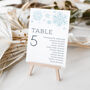 Wedding Seating Plan Cards Snowflake Design, thumbnail 3 of 6