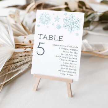 Wedding Seating Plan Cards Snowflake Design, 3 of 6