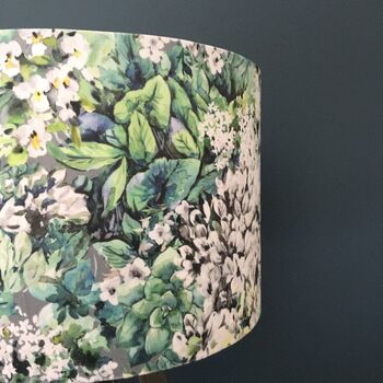 Betty Green White Floral Velvet Drum Lampshades, 2 of 9