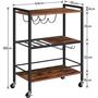 Drinks Trolley Bar Cart Trolley Kitchen Serving Trolley, thumbnail 5 of 6