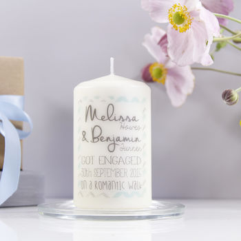 Personalised Engagement Chevron Candle, 2 of 6