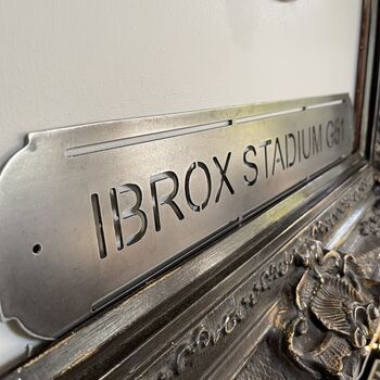 ‘Ibrox Stadium G51’ Rangers Football Club Metal Sign, 10 of 10