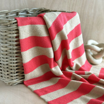 Personalised Cashmere Bold Stripe Baby Blanket, 4 of 7