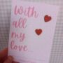 Love Heart Stud Earring Gift Card, thumbnail 2 of 2