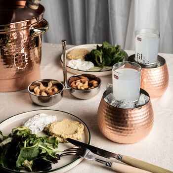 Handcrafted Hammered Copper Ice Bowl For Glasses, 6 of 7