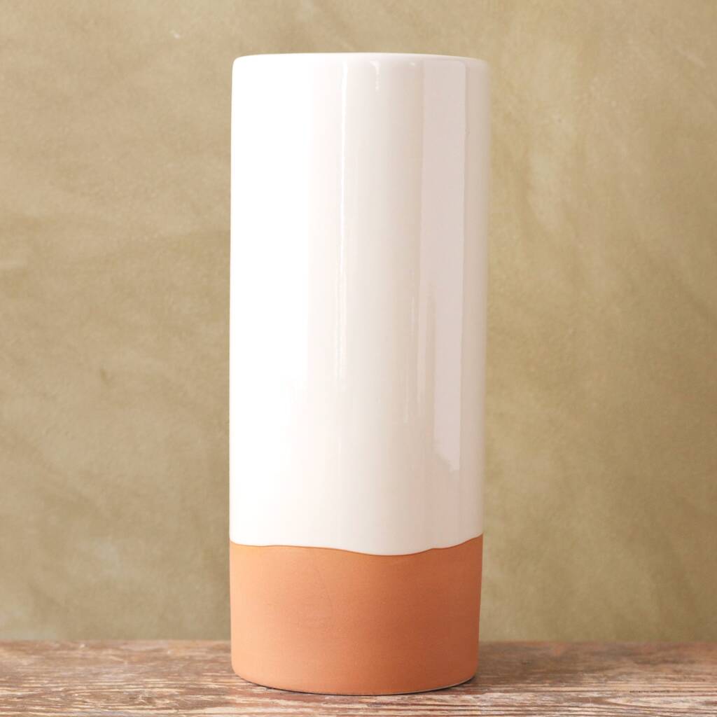 White Glaze Dipped Vase, H22cm, 1 of 7