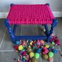Upcycled 70's Woven Stools With Felted Merino Wool, thumbnail 2 of 12