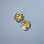 Mixed Metal Swirl Sculptural Stud Earrings, thumbnail 1 of 3